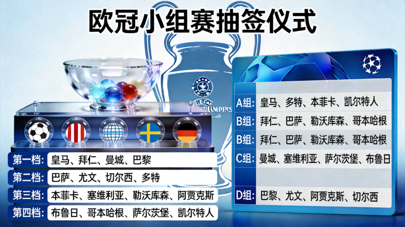欧冠抽签 小组赛