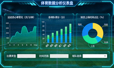 体育数据分析仪表盘 可视化图表